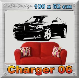 Dodge Charger 06 Wandtattoo schwarz 100 X 52cm US Cars