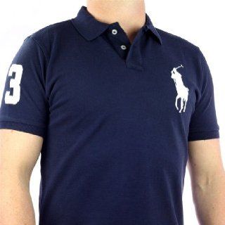 Polo by Ralph Lauren Big Pony Herren Polo Shirt navy  weiß, slim fit