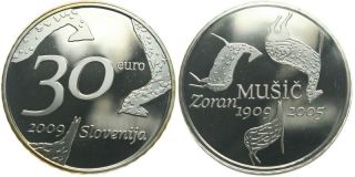 C193 Slowenien 30 Euro 2009 Zoran Music mit Zertifikat und Etui
