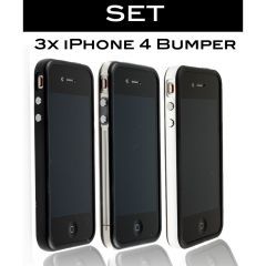 3x iPhone 4 BUMPER Tasche Cover Case + 3x SCHUTZFOLIE