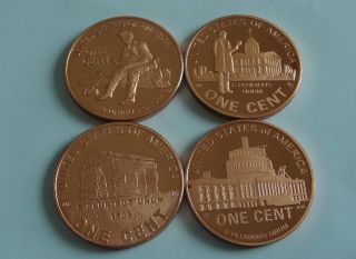 oz Kupfer Kupferbarren 999 Set Copper One Cent Jumbo Penny NEU