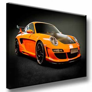 Leinwand Bilder Porsche 911 GT R 3 Orange Auto Sport