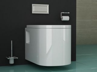 Design WC Set Weiss Wandhängend WC TIEFSPÜLER INCL WC Sitz& mit