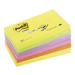 Post it Z Notes   6er Pack, 6 Neonfarben, 127 x 76 mm, 100 Blatt/Block