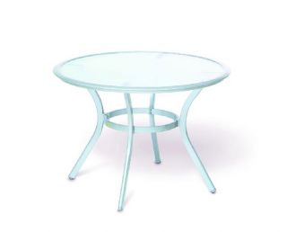 Gartentisch rund Alu   Tisch Aluminiumgestell mit Glas Gartenmöbel