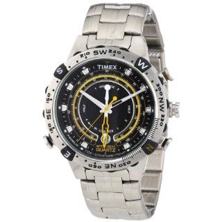 Timex Herren Armbanduhr XL Tide Temp Compass Analog Edelstahl T2N738