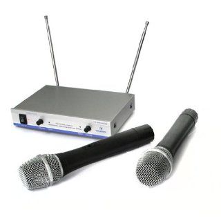 Auna FU 2 S kabellos Funkmikrofon (2x Mikrofon, bis 100m VHF) 