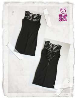 Kleid Minikleid Mini schwarz chic Abendkleid auffällig boho S 36