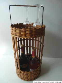 Tragbare Minibar für 4 Weinflaschen (Durchmesser bis zu ca. 10 cm)