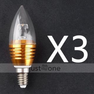 3W E14 230V Energy Saving Cold White LED Bulb Candle Lamp Lights