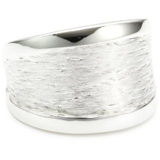 Vinani Damen Ring glänzend Muster gebürstet Sterling Silber 925