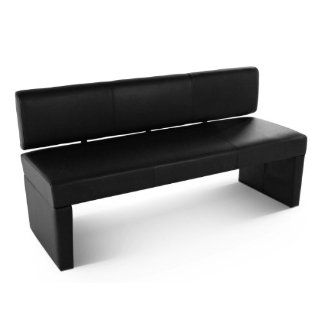 SAM® Leder Sitzbank Sofia 3er 164 cm in schwarz komplett bezogen