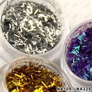 18 POTS RAINBOW COLOR LACE GLITTER TINSEL THREADS CHIPS