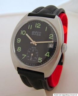 BWC swiss made Herren Uhr mit Datum vintage mechanically men gents