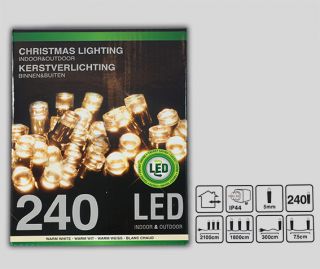 240 LED Lichterkette warmweiss Weihnachten Beleuchtung innen außen