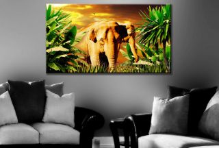 Elefanten Afrika Tiere Natur Kunstdruck Bilder 100x55cm