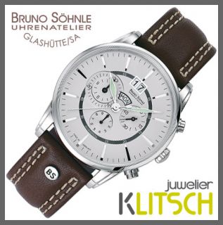 Bruno Soehnle ATRIUM Quarz Chrono Herren Uhr Braun Silber 17 13054 241