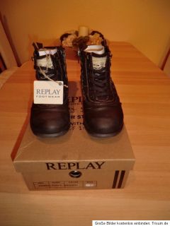 REPLAY Schuhe   Stiefel CLUTCH   Dark Brown Gr.43 NEU