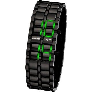 APUS Zeta Black Green LED Uhr für Ihn Design Highlight 