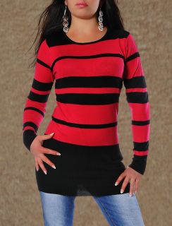F601 Damen FeinStrick Pullover Longpullover Sweater Longshirt Bluse