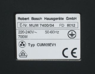 Bosch MUM 7400 CONCEPT 7400 Solitaire Küchenmaschine Edelstahl