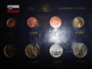 kms   kursmünzensatz Slowakei 2009 unc. stgl. 1 Cent   2 Euro