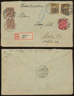 BERLIN   BERLIN R Brief MiF mit Paar MiNr 259 1923