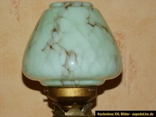 Tischlampe Beistelllampe Stehlampe Art Deko Messing Opalglas antik
