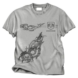 Dodge Ram Logo Gray Tribal Tattoo Design Mens T  Shirt