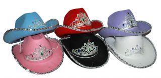 Cowboyhut mit Krone zum Kostüm Cowgirl Cowboy Damen Farbauswahl