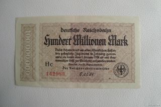 Deutsche Reichsbahn Hundert Millionen Mark Berlin, den 25. September