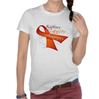 Scroll Orange Ribbon Kidney Cancer Awareness Tshirt