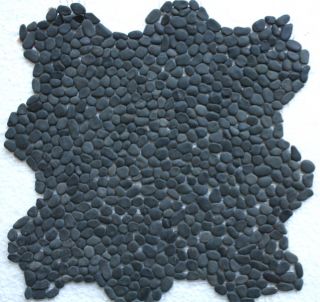 Kieselstein Mosaik Fliesen Mini Schwarz   1 qm
