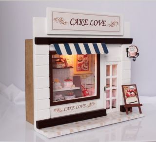 Puppenhaus Dollhouse Miniatur CAKE LOVE SHOP DIY Spielzeug Puppenstube