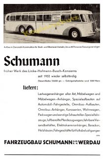 Reklame Wagenbau Schumann Werdau Sachsen Omnibus 1938