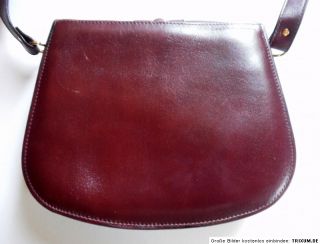 Vintage Yorn Tasche Braun Bordeaux Leder Saddle Bag