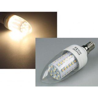 LED Kerzenlampe E14, 60 SMD LEDs, warmweiß 2700k, 220lm, 360°, 230V