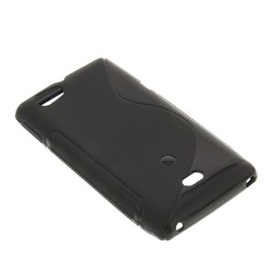 Rubber Case Hülle Wave schwarz für Sony Xperia miro