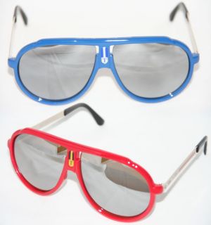 Millionär Aviator Sunglasses blau rot verspiegelt Shades 312