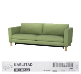 für IKEA KARLSTAD 3 er Bettsofa Sofa NEU OVP korndal grün 301.187.34