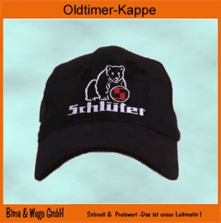 SCHLÜTER BÄR Oldtimer Logo Kappe Mütze Cap schwarz 318