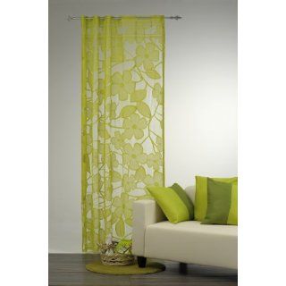 Fadenvorhang Dekoschal mit Ösen Vorhang 140x235 grün Blume Muster