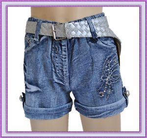 Mädchen Jeans Hotpants m. RUNDUMGUMMI W322 Gr.110/116