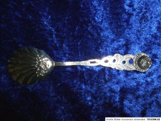 Verzierter Zuckerlöffel Antiko 90 Silber alt