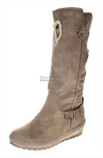 Damenstiefel Winterstiefel Boot Boots Stiefel khaki Größen 36 41