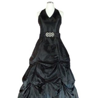 NovaBelle   Neckholder Abendkleid C647, Taft in Schwarz Gr. 34 42