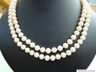 Doppelreihige antike Perlenkette,,,Silber Verschluss 835 gestempelt