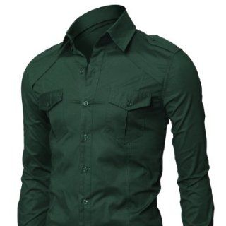 Herren Casual Schulterriemen Pocket Slim Hemden (CJL)