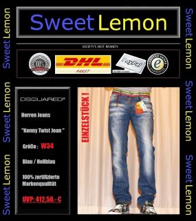DSQUARED Herren Jeans Vintage KENNY TWIST JEAN W34 Hellblau
