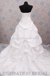 UK Designer Wedding dress bridal gown size 10 12 14 18 2406 taffeta